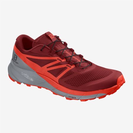 Salomon SENSE RIDE 2 Mens Trail Running Shoes Red UK IVMJ